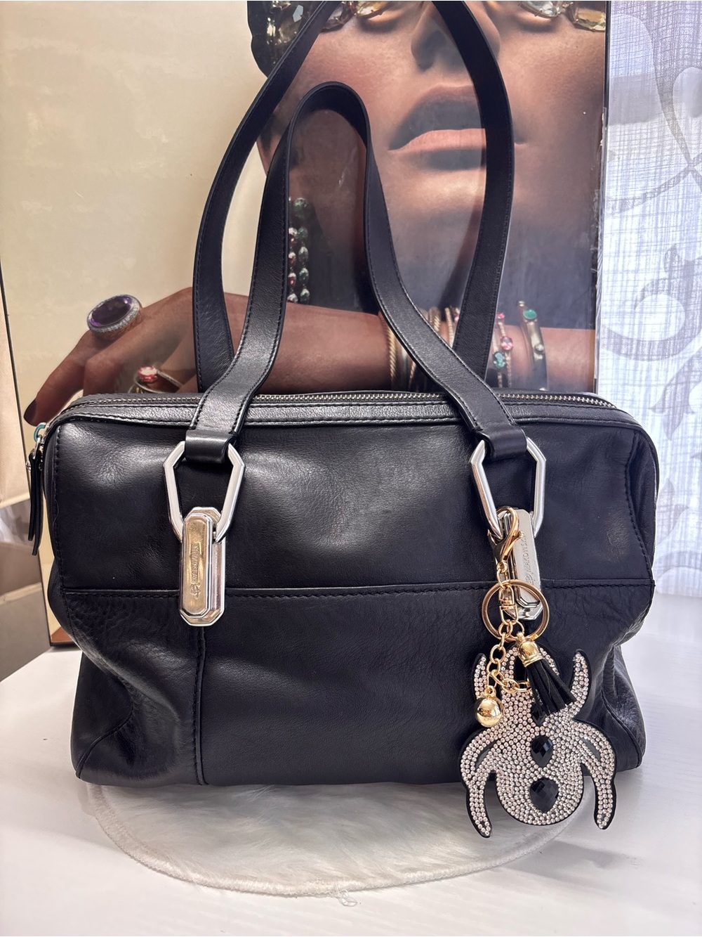 Black Leather B.Makowsk satchel